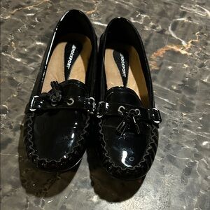 Rockport Glossy Black Loafers with Tassels